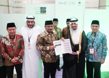 Menteri Agama Yaqut Cholil Qoumas dan Menteri Haji dan Umrah Arab Saudi Tawfiq F Al Rabiah