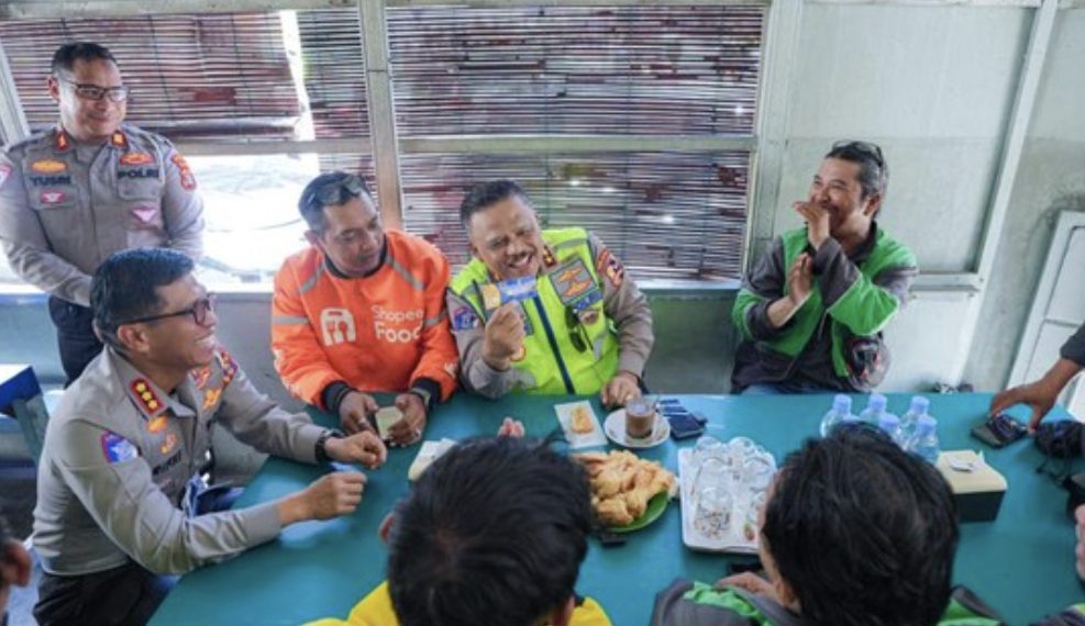 Kakorlantas Menyapa Driver Ojol Kamtibmas Polda Kaltim, Pererat Sinergi