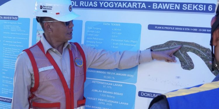Direktur Jenderal Perhubungan Darat, Aan Suhanan bersama Dirut PT Jasa Marga, Kakorlantas Polri, dan Dirut Jasa Raharja meninjau kesiapan proyek Tol Yogyakarta-Bawen dan proyek Tol Solo-Yogyakarta